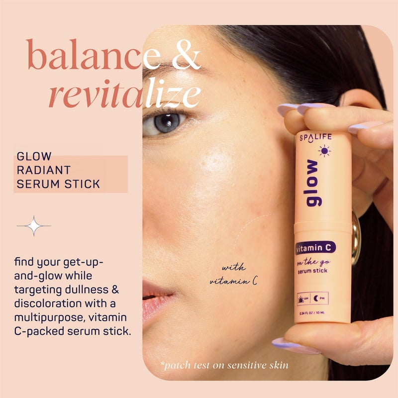 SpaLife Beauty Glow Vitamin C Serum Stick – Solid Face Serum for Dark Spots & Discoloration – Hydrating Balm for Radiant Skin – Travel-Friendly for Use On-the-Go – AM & PM Skincare Routine - Image 3